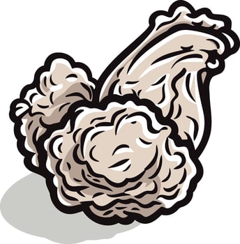 A detailed illustration of a cluster of fresh oysters, perfect for showcasing seafood restaurants, menus, or recipes vector