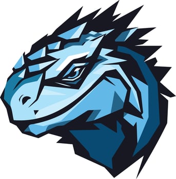 A fierce and stylized blue dragon head logo design, perfect for gaming, esports, sports teams, and technology brands vector