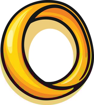 A cartoon style golden ring, perfect for adding a playful touch to your designs vector