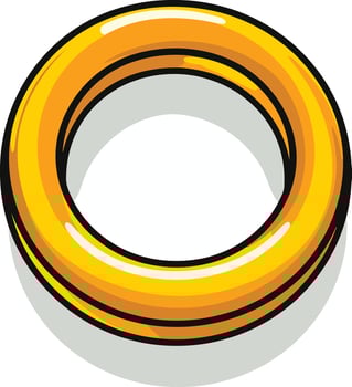 A simple, cartoon-style golden ring, perfect for game design, branding, or other creative projects vector