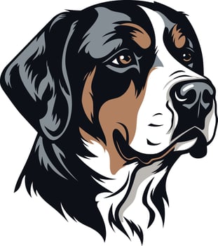 Portrait of a Bernese Mountain Dog vector