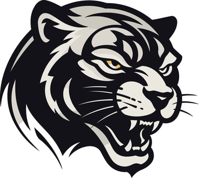 A fierce and powerful black panther head, perfect for sports teams, logos, and branding vector