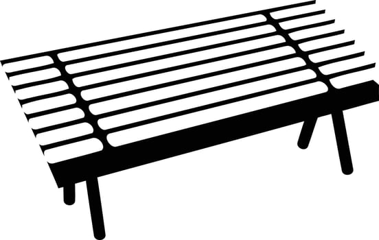 Black and white silhouette of a classic park bench vector