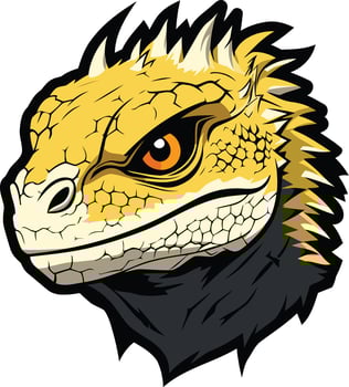 A fierce and detailed illustration of a lizard head, perfect for logos, branding, or mascot designs vector