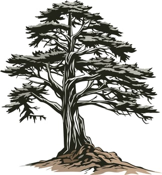 Illustration of a Majestic Cedar Tree vector