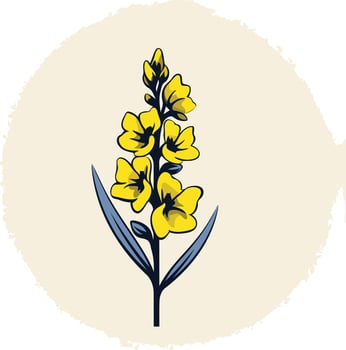 Elegant illustration of a yellow flower, perfect for branding, stationery, or website design vector