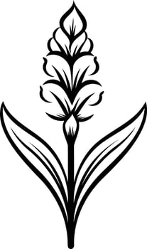 Simple black and white illustration of a stylized flower, perfect for logo design, branding, and decorative purposes vector