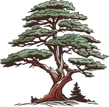 Majestic Old Pine Tree Illustration vector