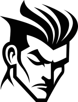 A bold and powerful illustration of a man's face, perfect for branding or design projects vector