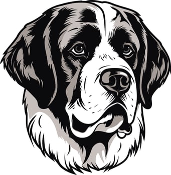 Portrait of a Saint Bernard Dog vector
