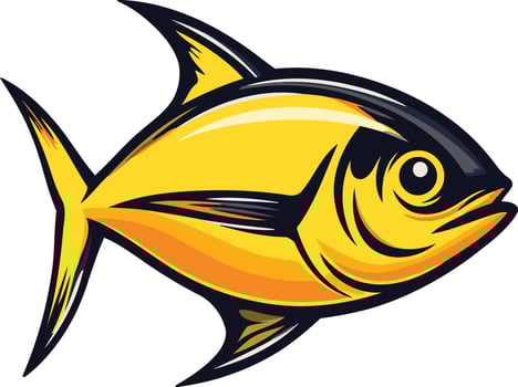 Yellow fish illustration vector