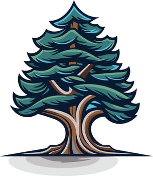 A strong and majestic evergreen tree, perfect for logos, branding, or environmental designs vector