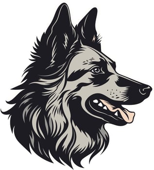 Black and Gray Dog Portrait vector