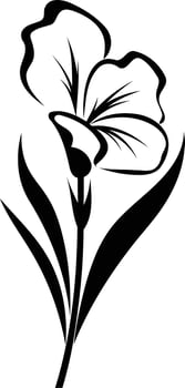 Elegant black and white floral illustration, perfect for tattoos, design, and decor vector