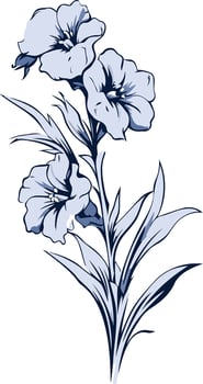 Elegant Blue Floral Illustration vector