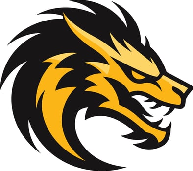 Fierce and powerful, this stylized dragon head logo design is perfect for branding a gaming team, sports organization, or any business seeking a strong and dynamic image vector