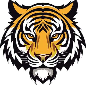 A fierce and powerful tiger head, perfect for logos, branding, and mascot designs vector
