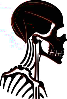 Skeleton Skull in Profile vector