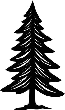 Simple silhouette of a pine tree, perfect for logos, branding, or design projects vector