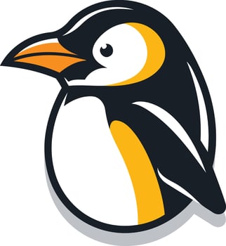 A penguin with a yellow beak and orange beak vector