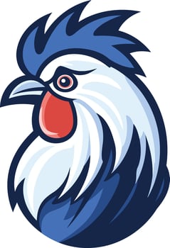 Bold and stylized rooster head logo, perfect for branding, mascot, or farm-related projects vector