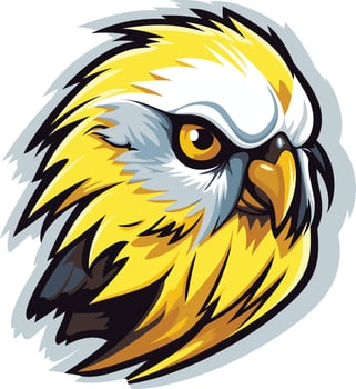 Yellow and White Eagle Head Illustration vector