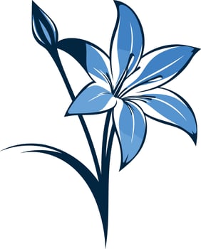 Single Blue Lily Flower Illustration vector