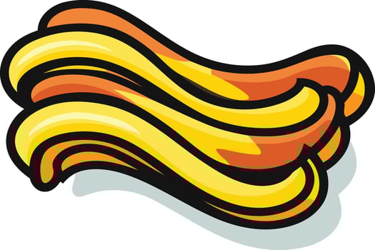 Cartoon Illustration of a Pile of Curly Fries vector