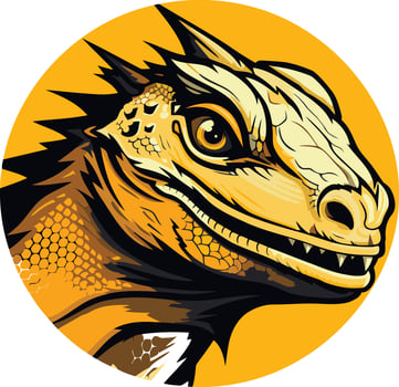 Close up Portrait of a Yellow Dragon vector