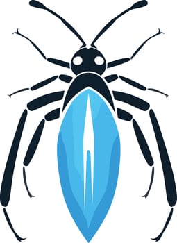 Abstract Bug Illustration with Blue and Black vector