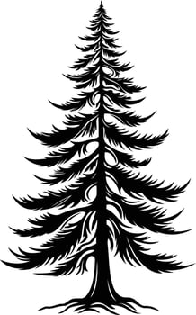 A simple yet elegant silhouette of a pine tree, perfect for nature-inspired designs vector