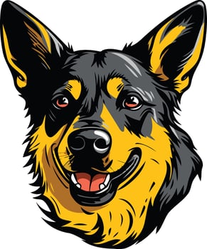 Smiling Australian Shepherd Dog Portrait vector