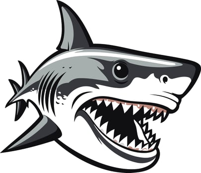 Shark with Open Mouth Illustration vector