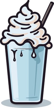 Whipped Cream Milkshake with a Straw vector
