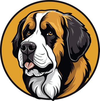 Portrait of a Saint Bernard Dog vector