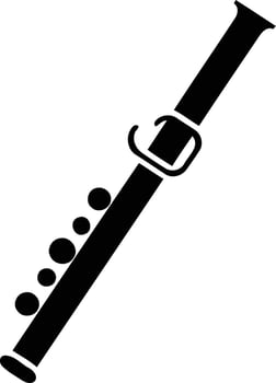 Simple black and white silhouette of a clarinet vector