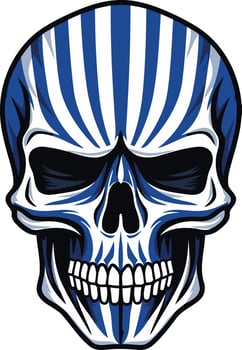 Striped Skull Illustration vector