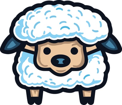 Cute Cartoon Sheep Illustration vector