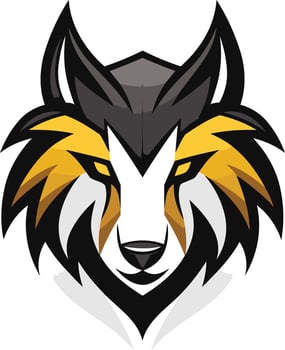 Fierce Wolf Mascot with Bold Geometric Design vector