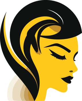 Abstract Female Profile with Black Hair vector