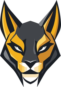 Aggressive Black and Gold Wildcat Mascot vector
