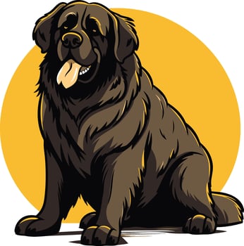 Cartoon Illustration of a Newfoundland Dog vector