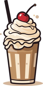 Cartoon Illustration of a Delicious Milkshake vector