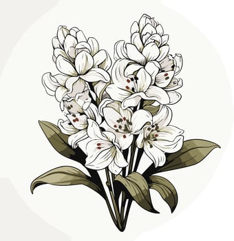 Elegant Bouquet of White Flowers vector