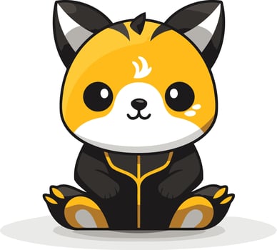 Cute Cartoon Fox with Black Outfit vector