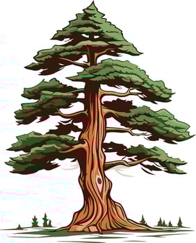 Tall Evergreen Tree with a Thick Trunk vector