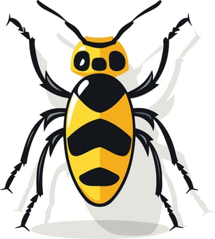 A friendly cartoon bee with a yellow and black striped body, perfect for use in children s books, educational materials, or any project needing a cute insect illustration vector