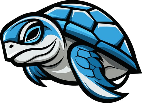 A cartoon turtle mascot with blue eyes vector