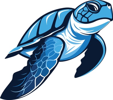 A blue sea turtle mascot vector
