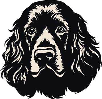 Black and White Illustration of a Cocker Spaniel vector
